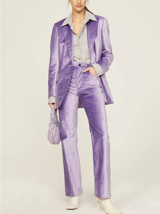 rag & bone Pants - Rag & Bone Jacey Purple Velvet Straight Leg Pants Size 8